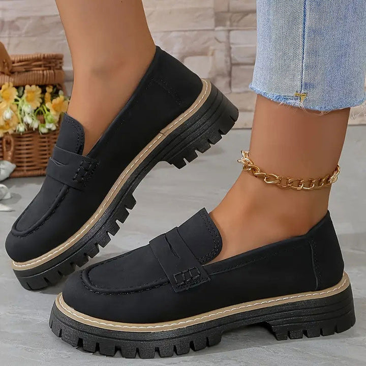 Chunky Loafers with Low Heels