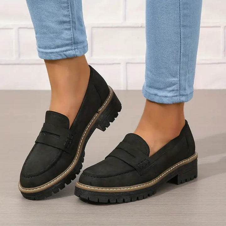 Chunky Loafers with Low Heels