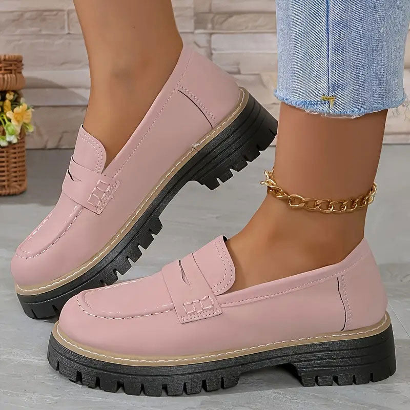 Chunky Loafers with Low Heels