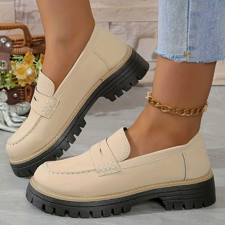 Chunky Loafers with Low Heels
