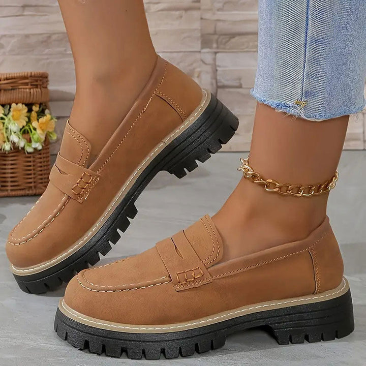 Chunky Loafers with Low Heels