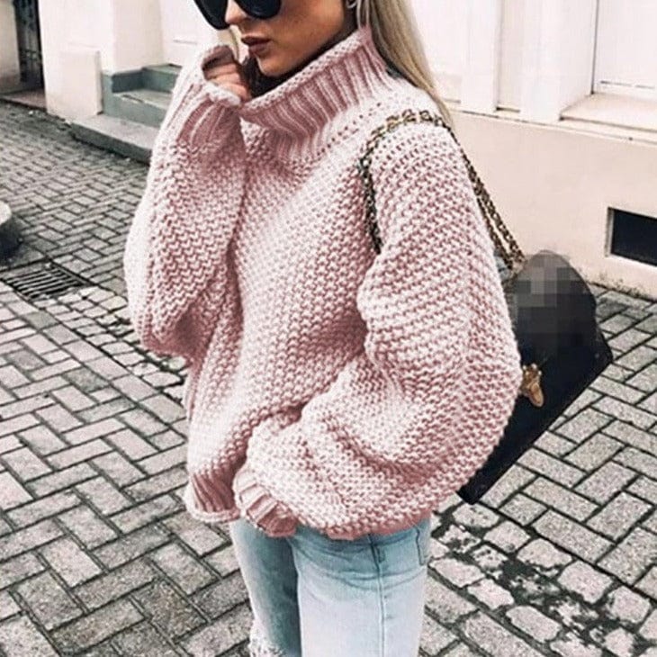 Thick Knit Turtleneck Sweater for Women