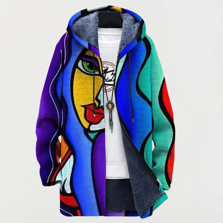 Long Hooded Zip-Up Jacket for Men