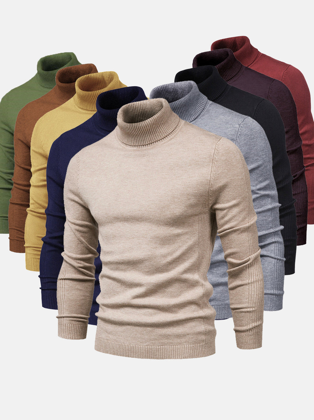 Slim Fit Rullekrave Trøje Herre