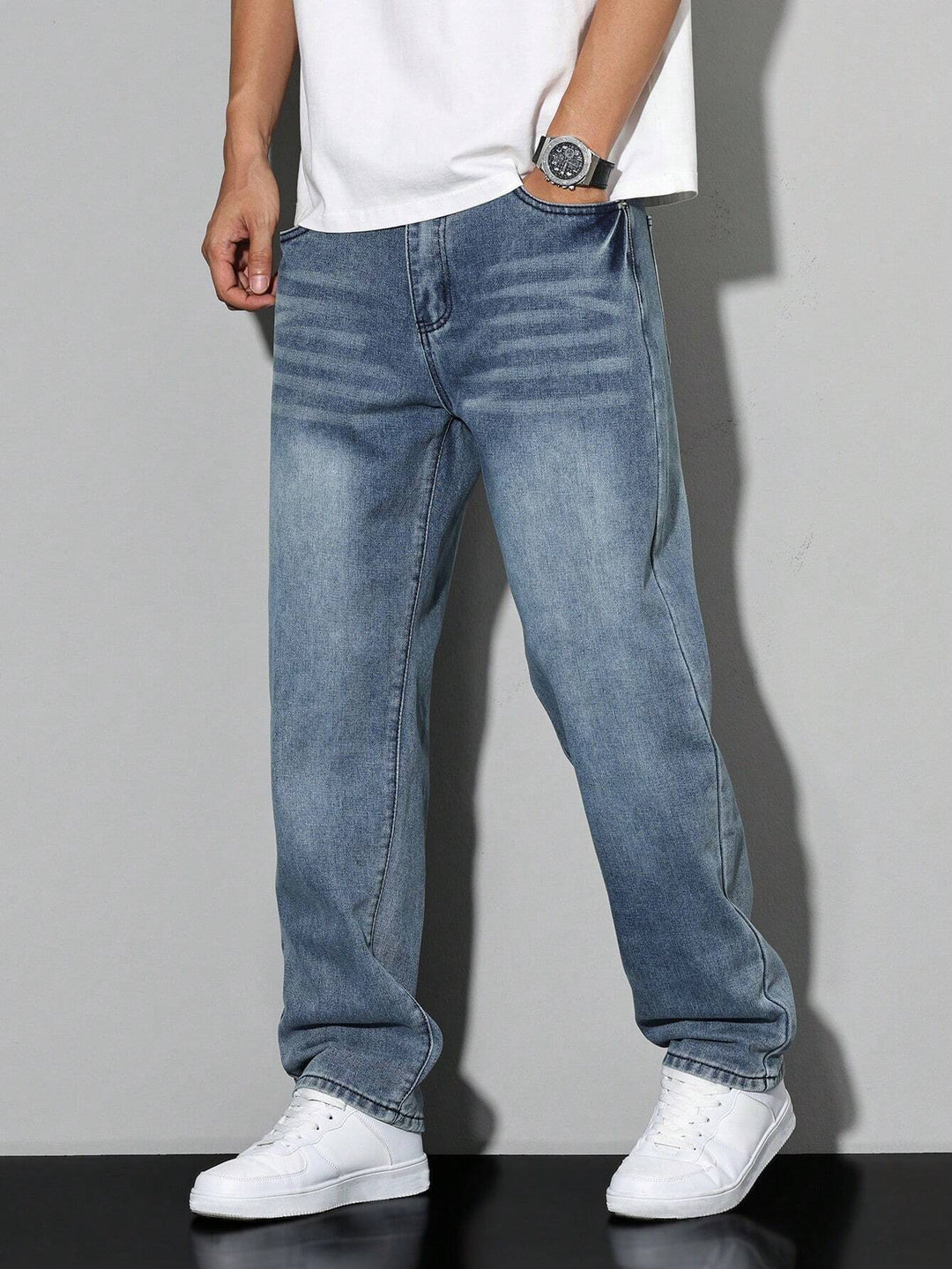 Herre vide jeans i denim