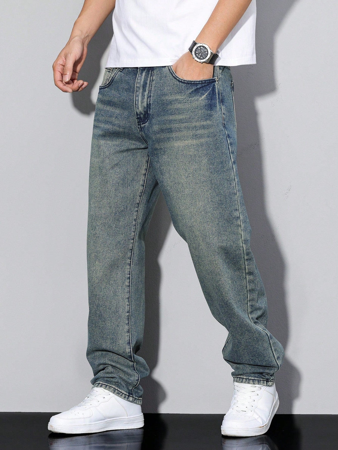 Herre vide jeans i denim