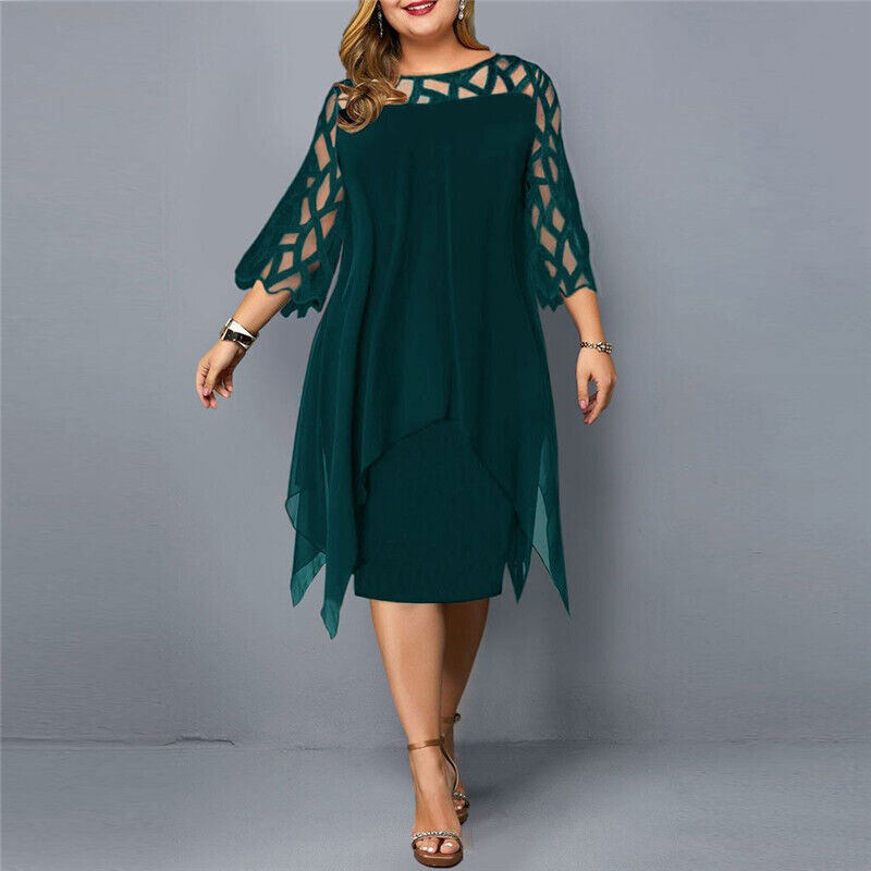 Elegant Plus Size Midikjole til Kvinder