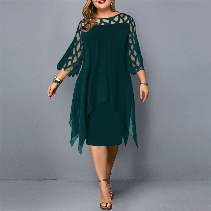 Elegant Plus Size Midikjole til Kvinder