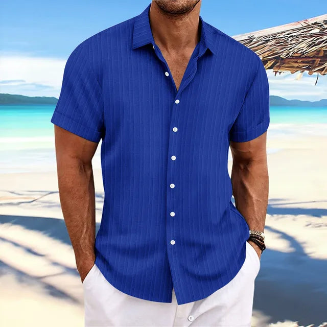 Textured Button-Up Shirt for Men