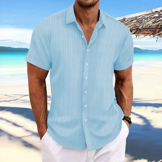 Textured Button-Up Shirt for Men