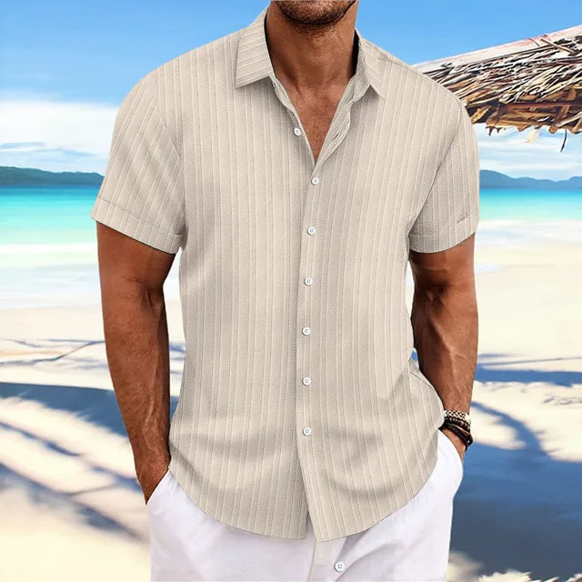 Textured Button-Up Shirt for Men