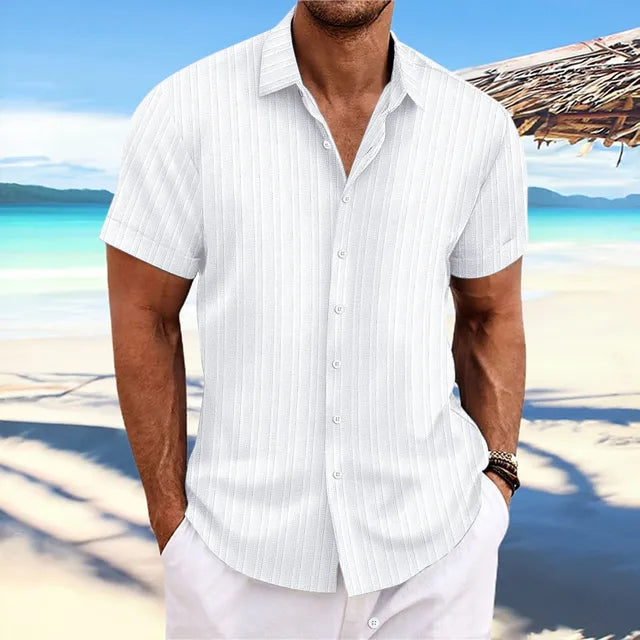 Textured Button-Up Shirt for Men