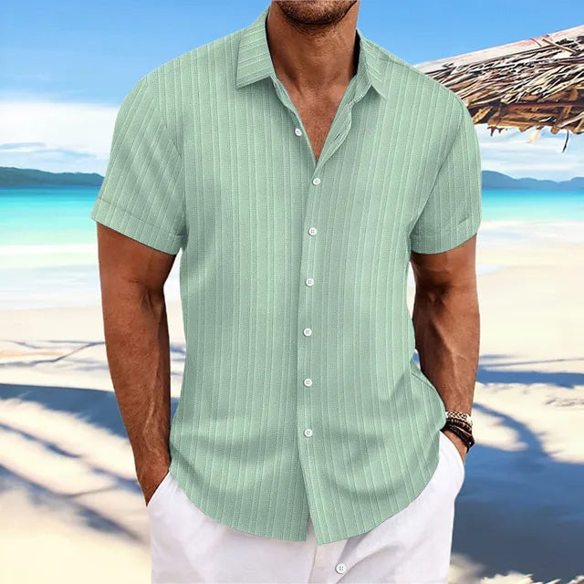 Textured Button-Up Shirt for Men