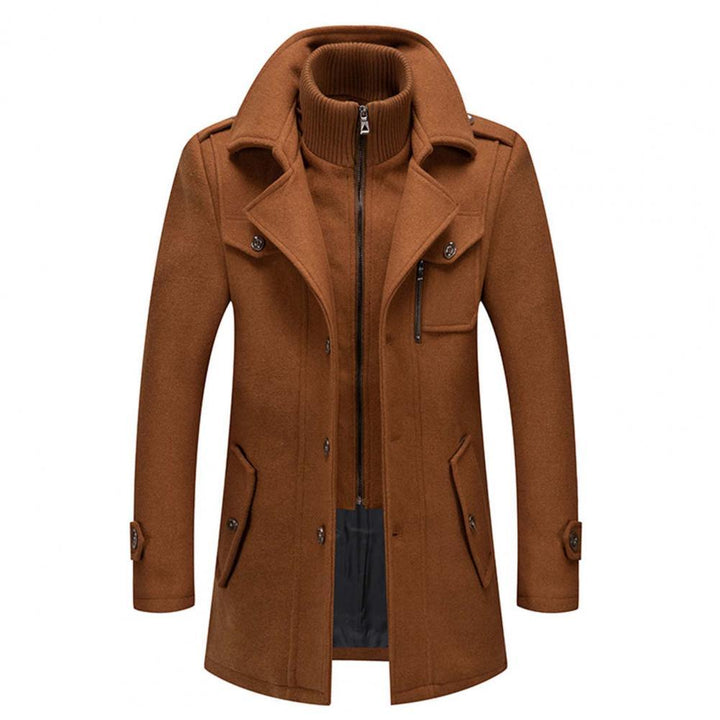 Peacoat Jacket with Layered Collar for Men