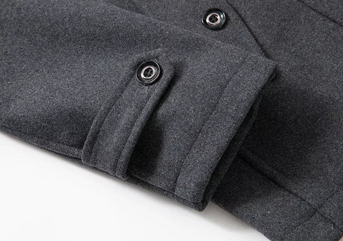 Peacoat Jacket with Layered Collar for Men