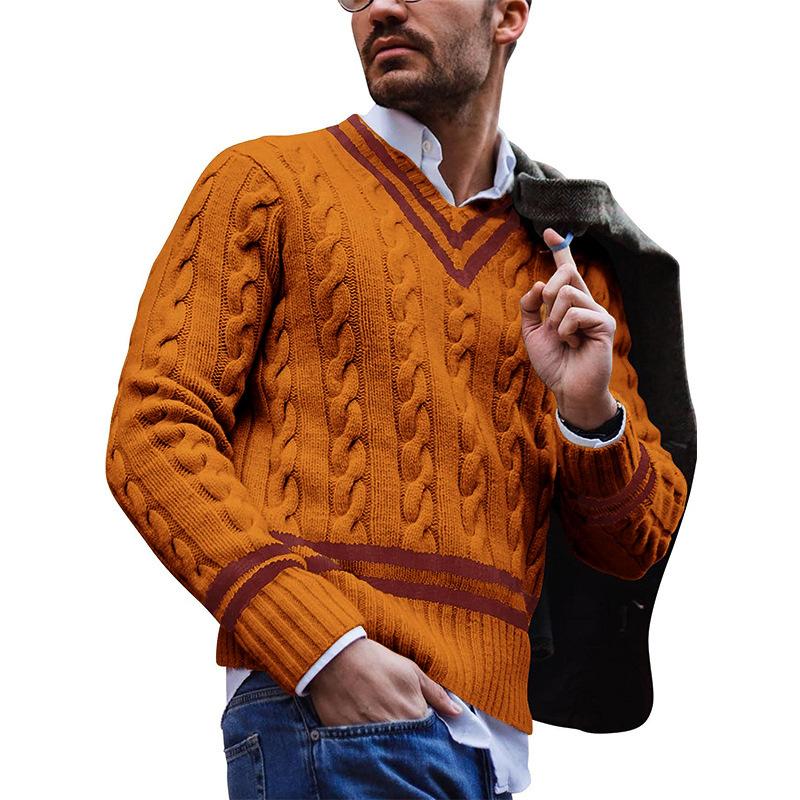 Cable-knit cricket sweater for men