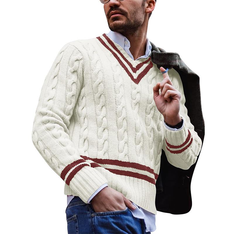 Cable-knit cricket sweater for men