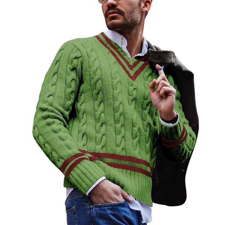 Cable-knit cricket sweater for men