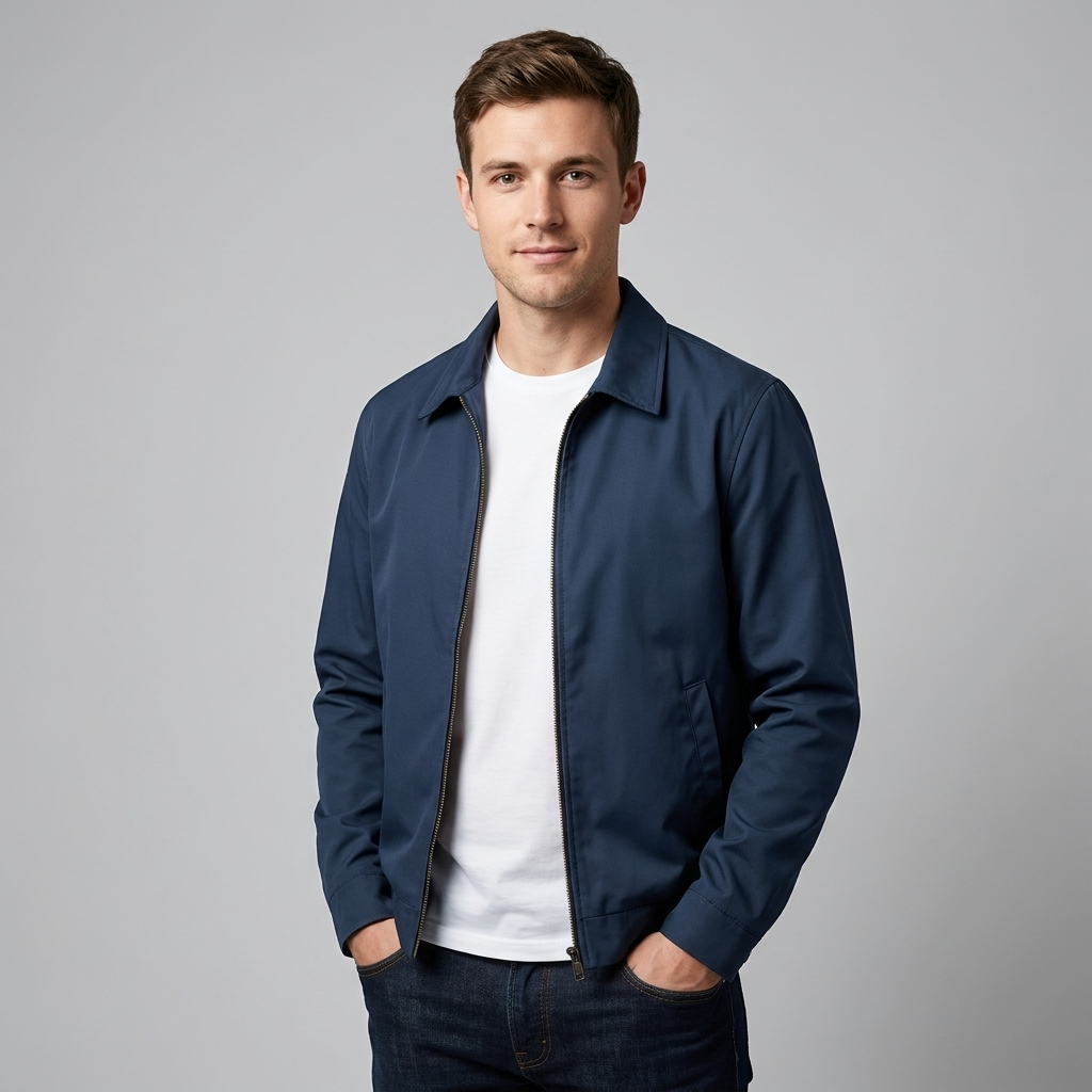 Men’s lined jacket with a zipper