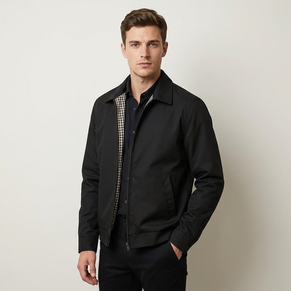 Men’s lined jacket with a zipper