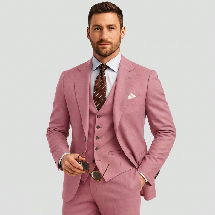 Custom three-piece suit for men