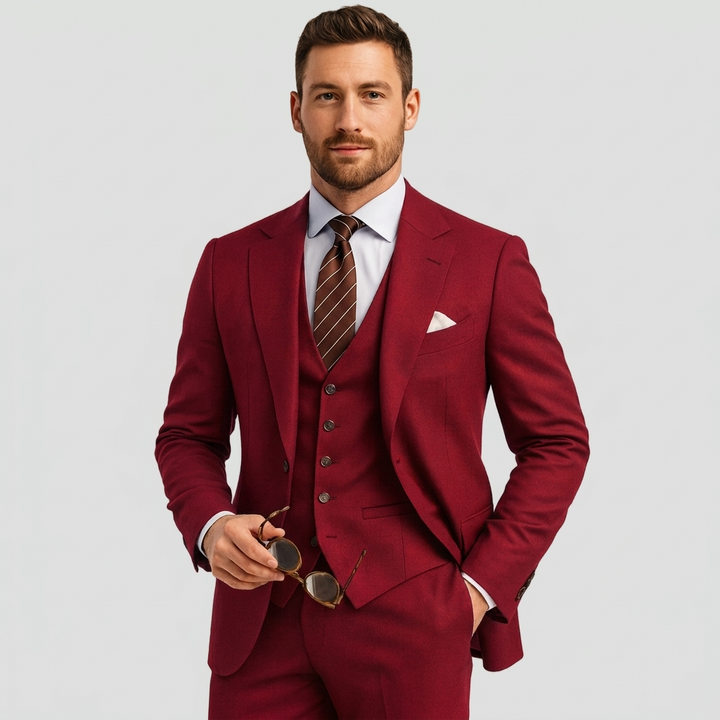 Custom three-piece suit for men