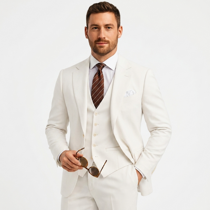 Custom three-piece suit for men