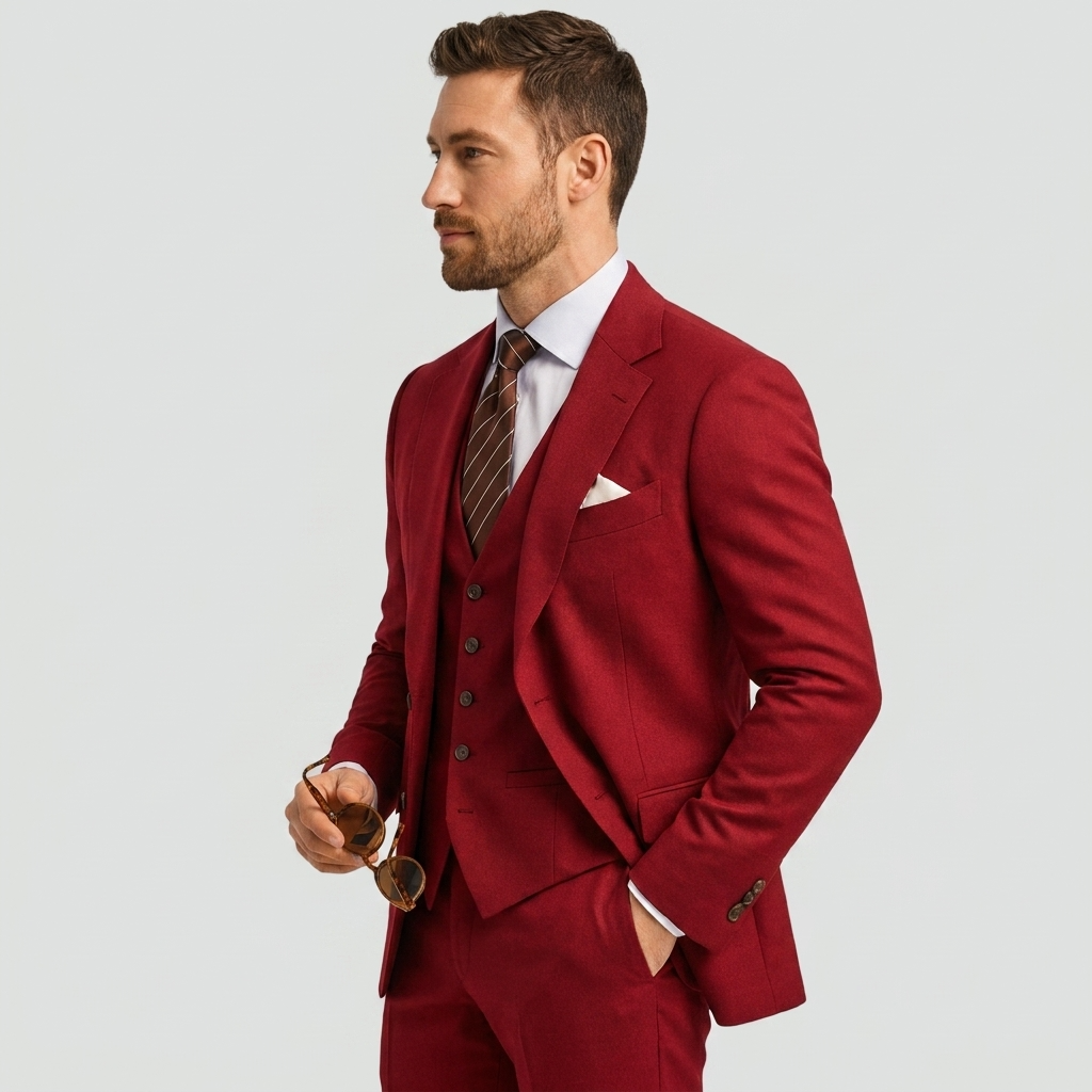 Custom three-piece suit for men
