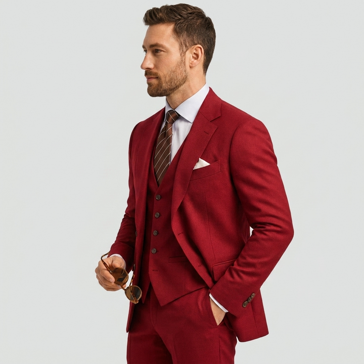 Custom three-piece suit for men