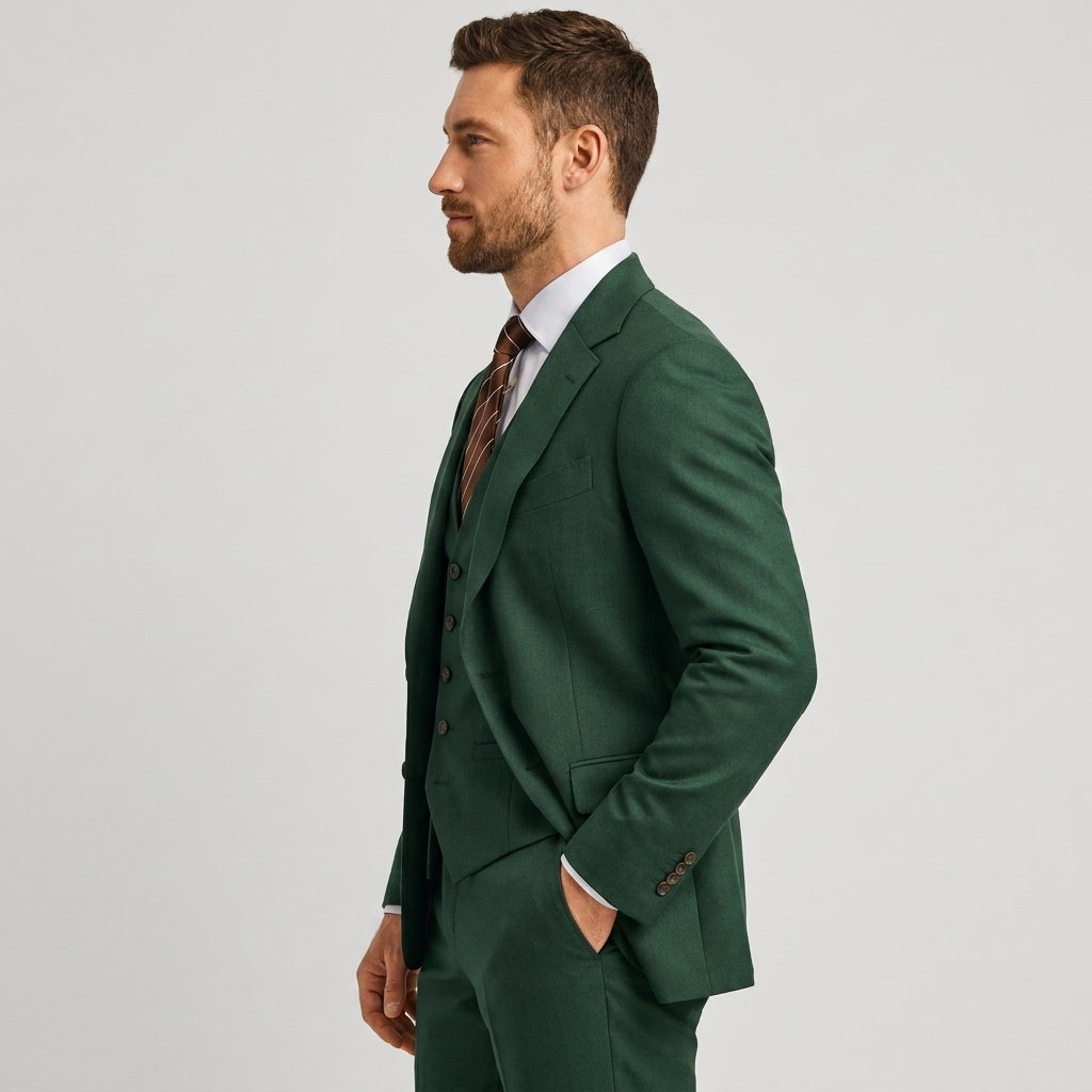Custom three-piece suit for men