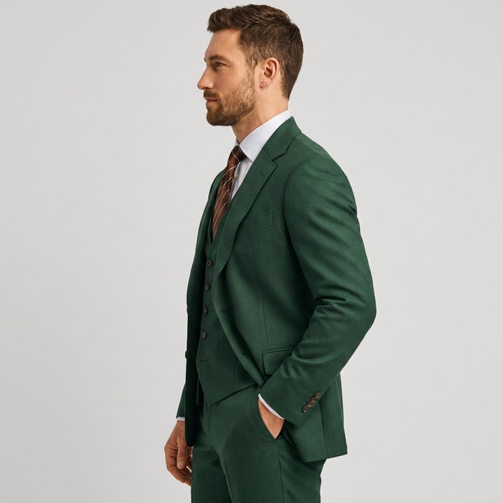Custom three-piece suit for men
