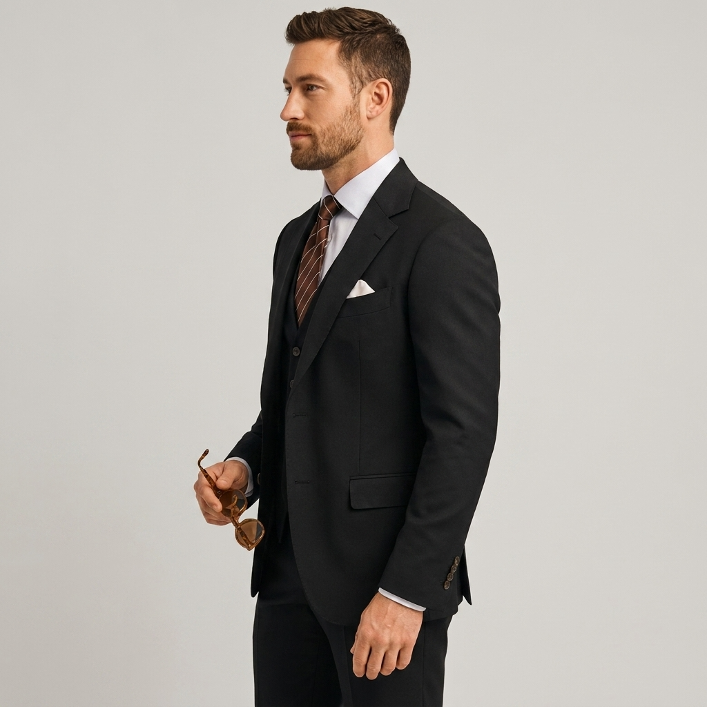 Custom three-piece suit for men