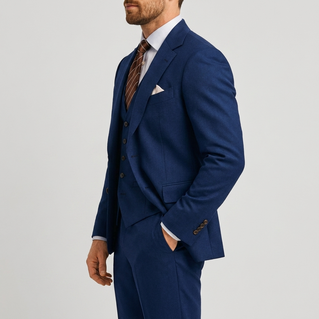 Custom three-piece suit for men
