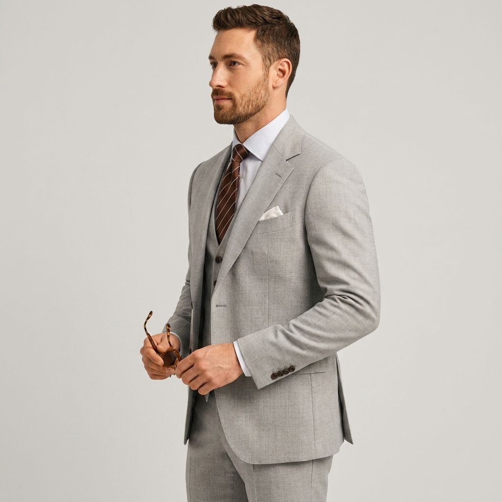 Custom three-piece suit for men