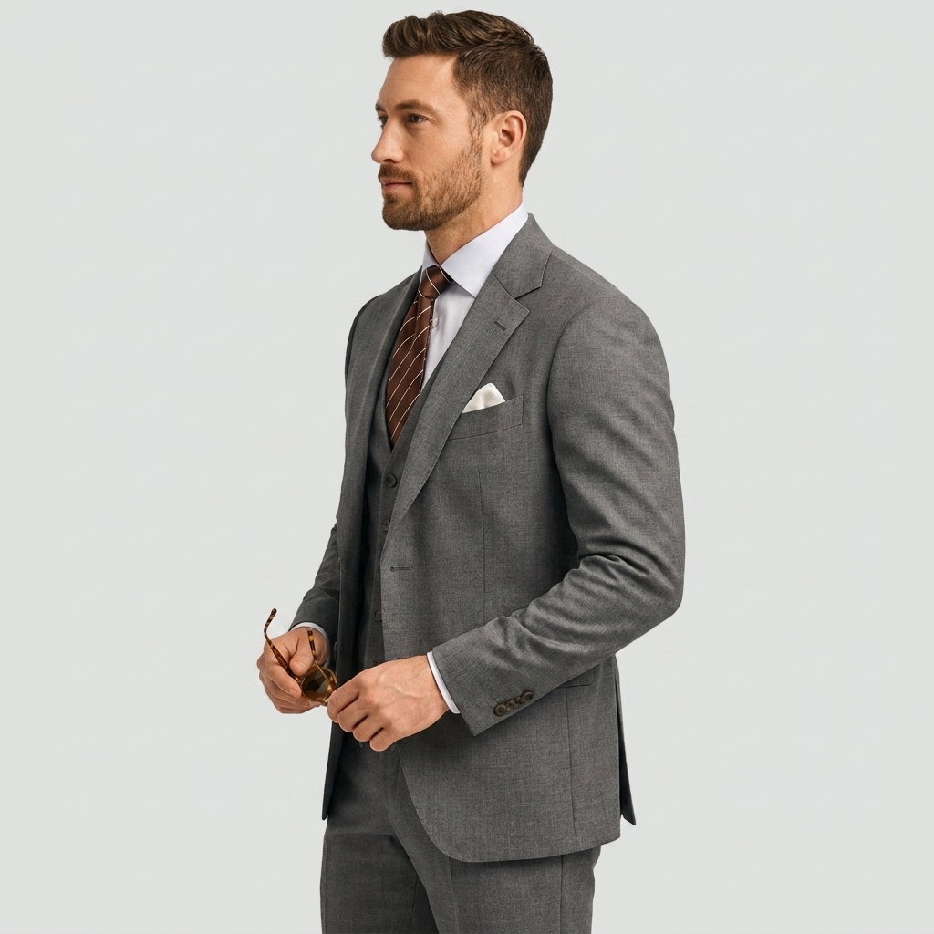 Custom three-piece suit for men