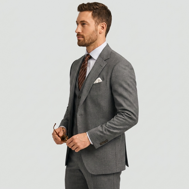 Custom three-piece suit for men