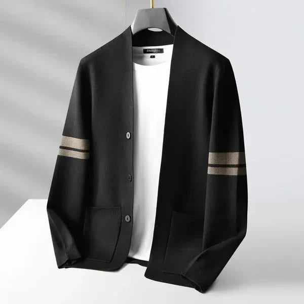 Cardigan med stribeærmer