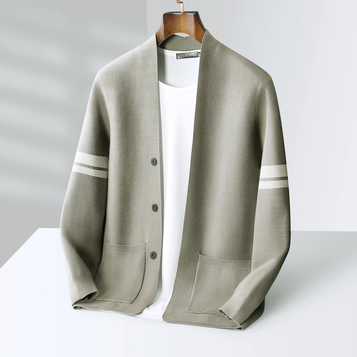 Cardigan med stribeærmer