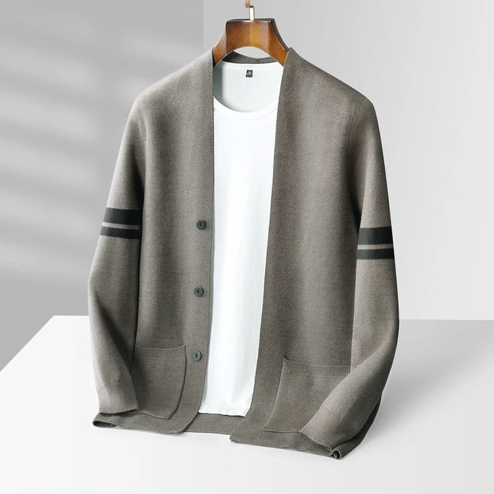 Cardigan med stribeærmer