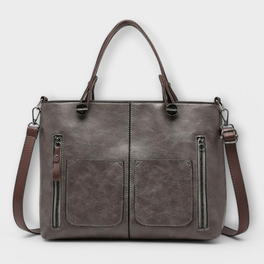 Women's Spacious Leather Tote Bag with Handles