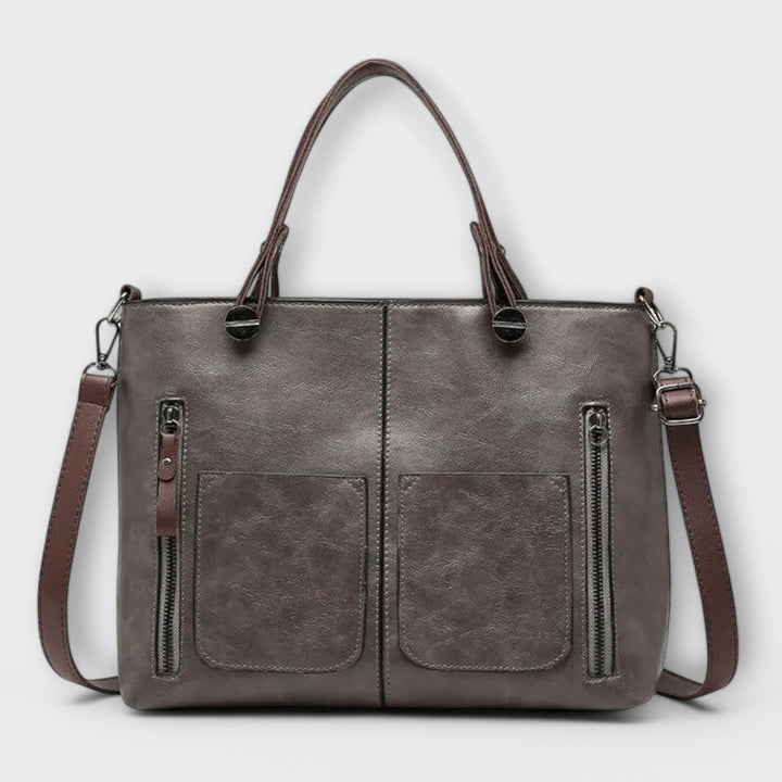Women's Spacious Leather Tote Bag with Handles
