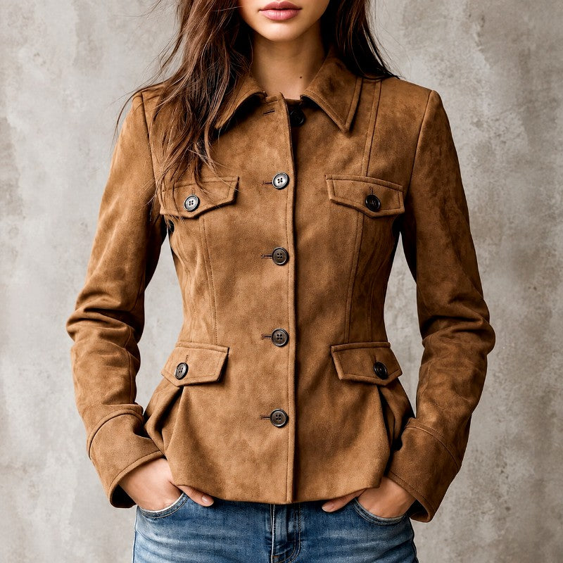 Tailored Buttoned Jacket for Women