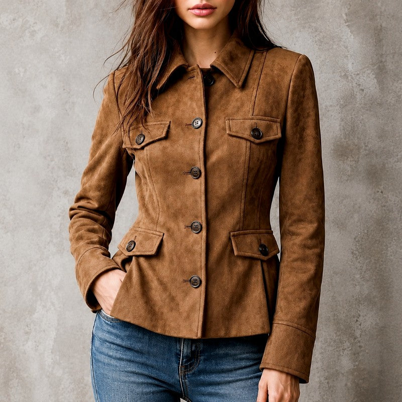 Tailored Buttoned Jacket for Women