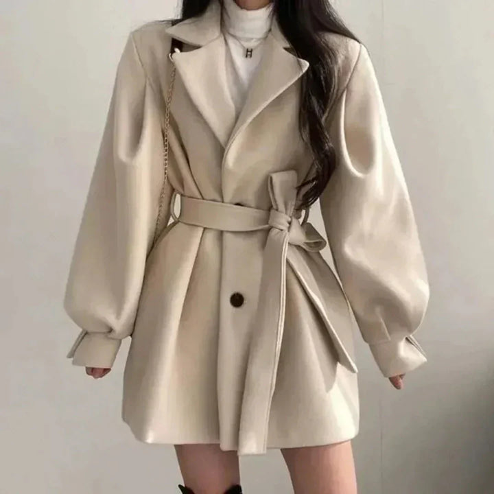 Charlotte | Damernes Bælte Trench Coat med Ballonærmer