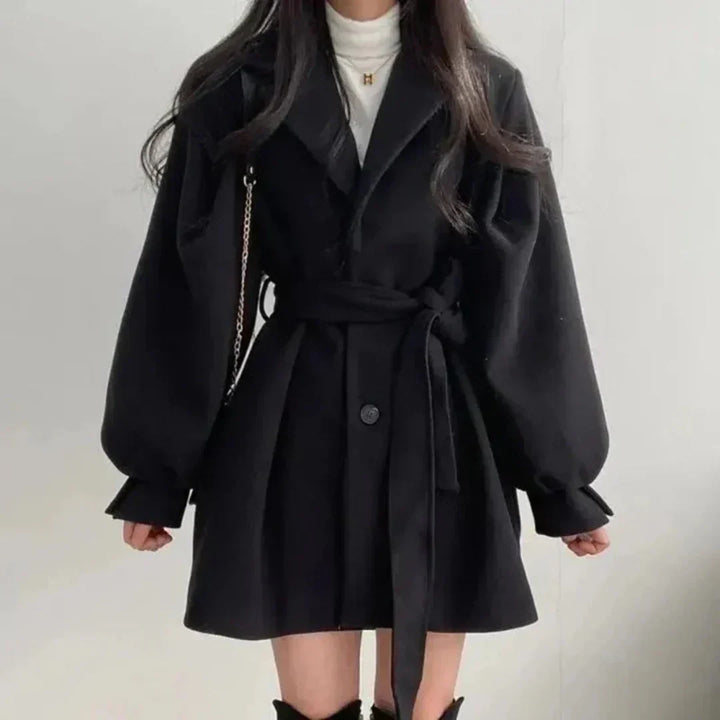 Charlotte | Damernes Bælte Trench Coat med Ballonærmer