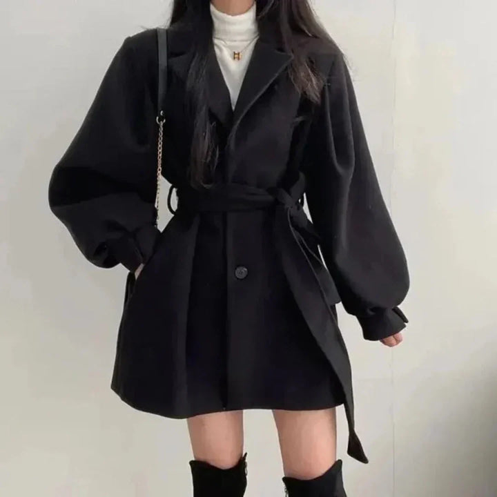 Charlotte | Damernes Bælte Trench Coat med Ballonærmer