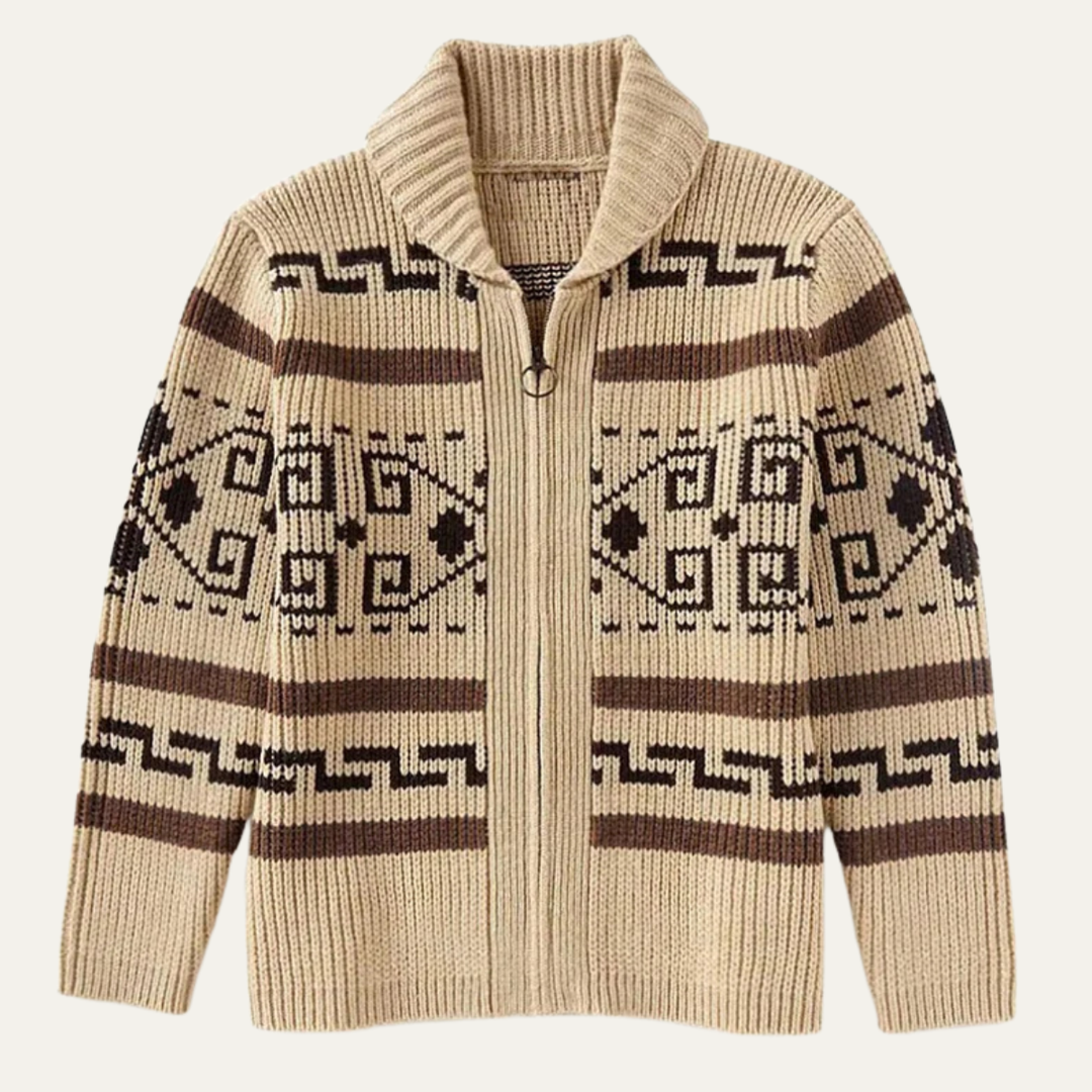 Men’s Oversized Striped Cardigan with Open Front