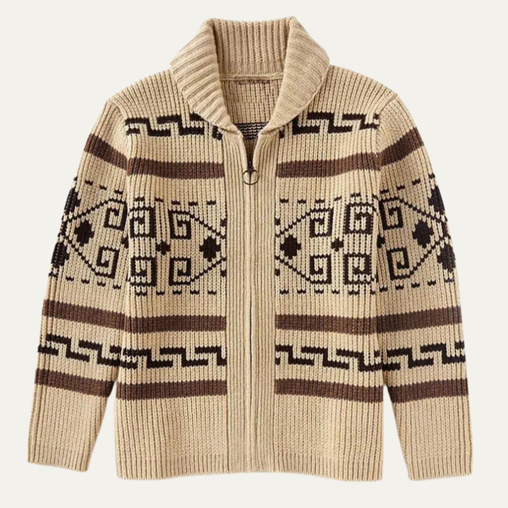 Men’s Oversized Striped Cardigan with Open Front