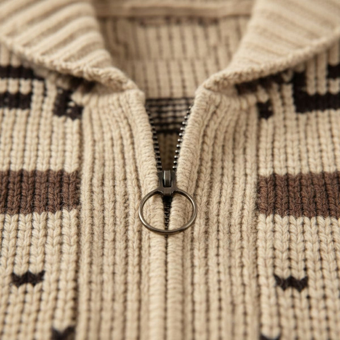 Men’s Oversized Striped Cardigan with Open Front