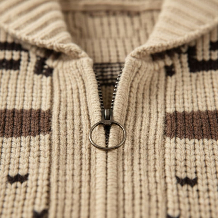 Men’s Oversized Striped Cardigan with Open Front